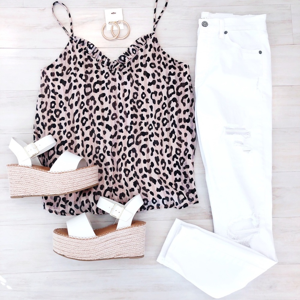 Cheetah Print Boutique Tank Top Blouse
